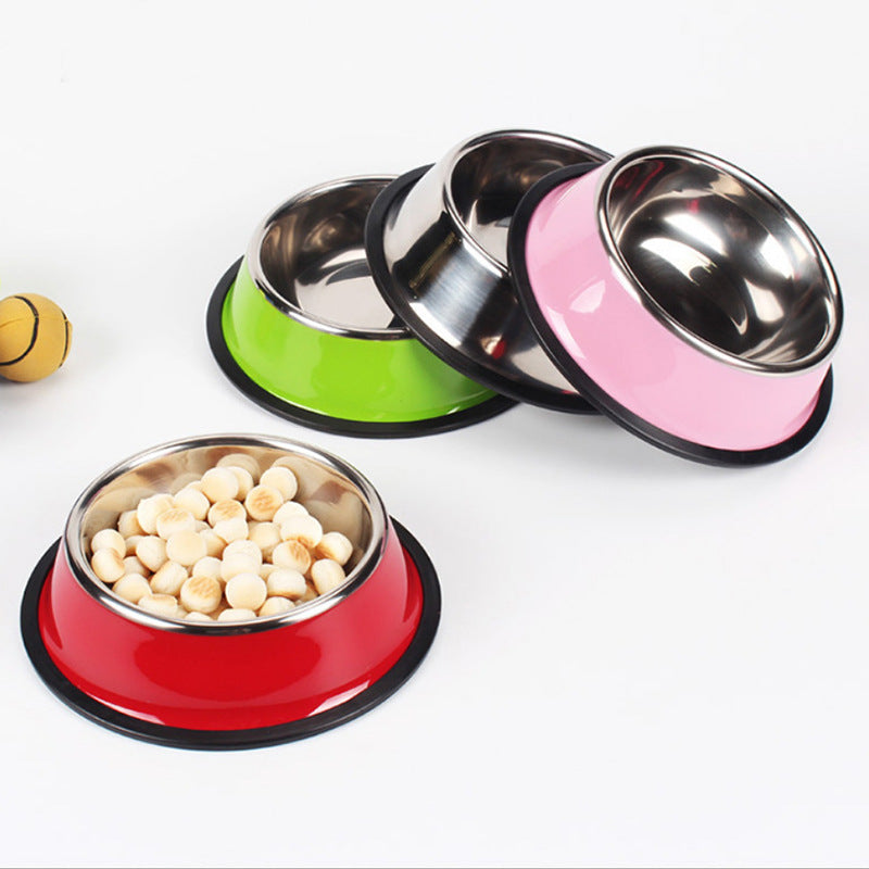 Colored Stainless Steel Feeding Bowls W/ Multiple Sizes and Colors