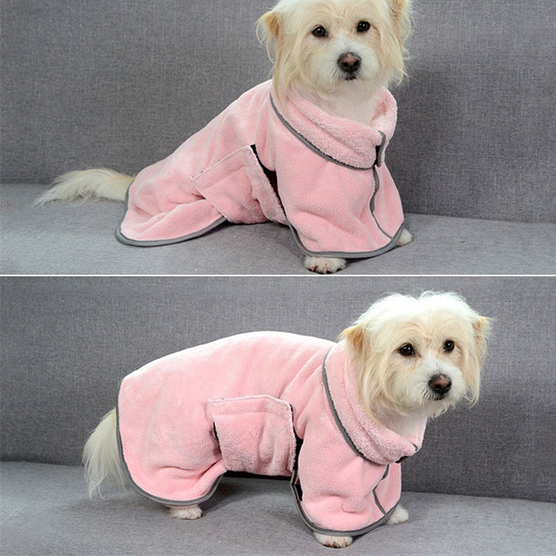 Colored Microfiber Pet Bathrobe