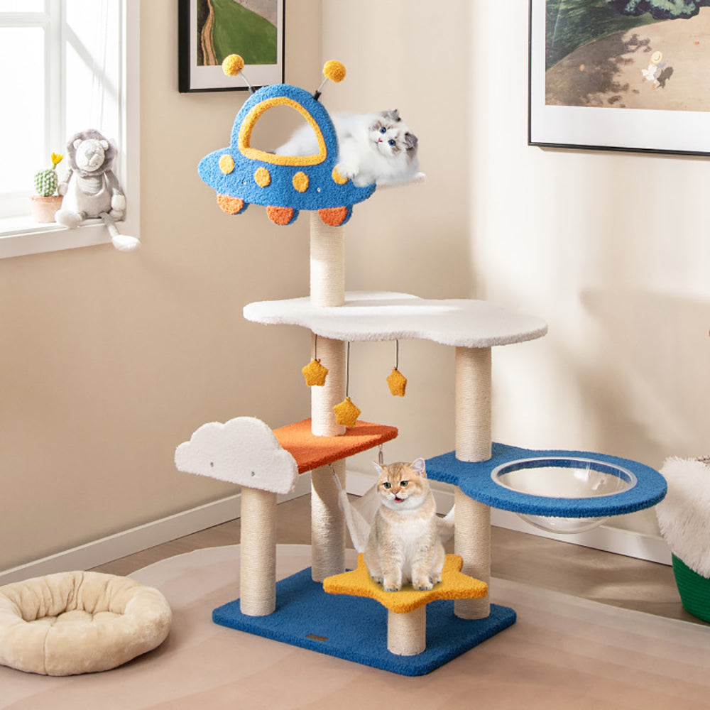 Colorful Spaced Themed Cat Tower