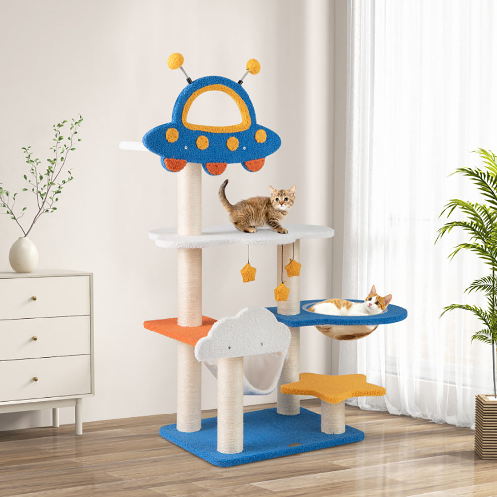 Colorful Spaced Themed Cat Tower