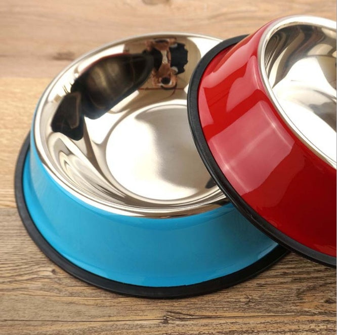 Colored Stainless Steel Feeding Bowls W/ Multiple Sizes