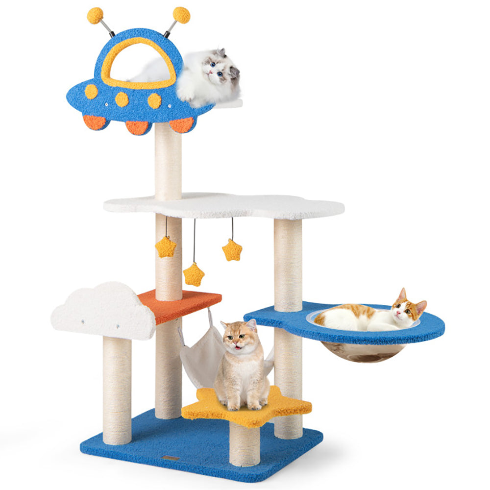 Colorful Spaced Themed Cat Tower