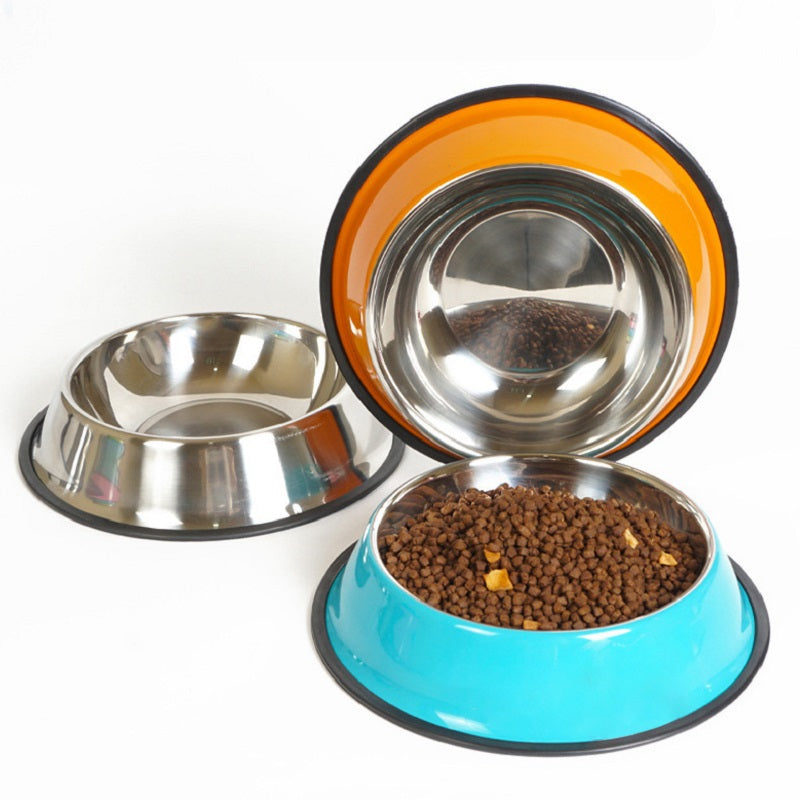 Colored Stainless Steel Feeding Bowls W/ Multiple Sizes