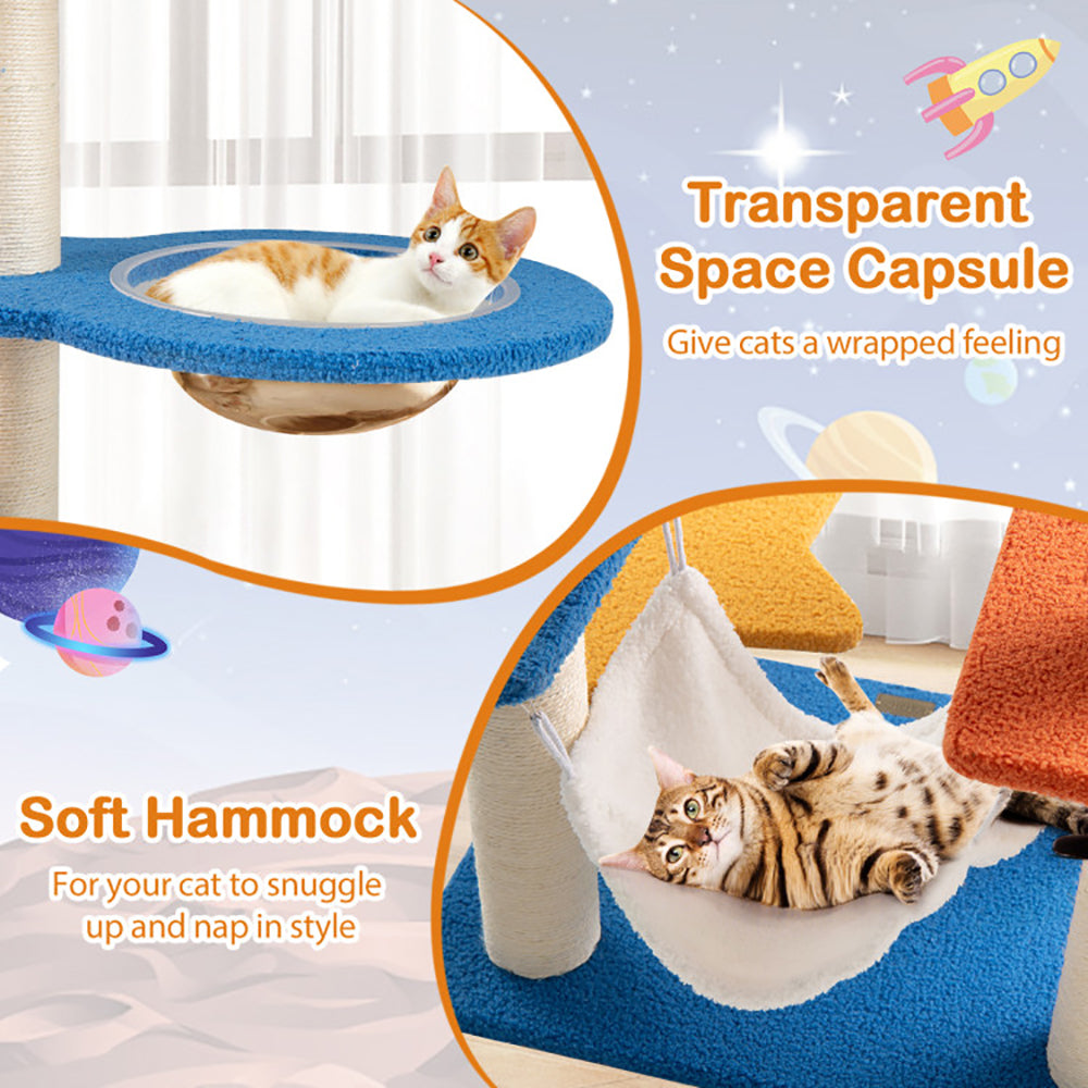 Colorful Spaced Themed Cat Tower