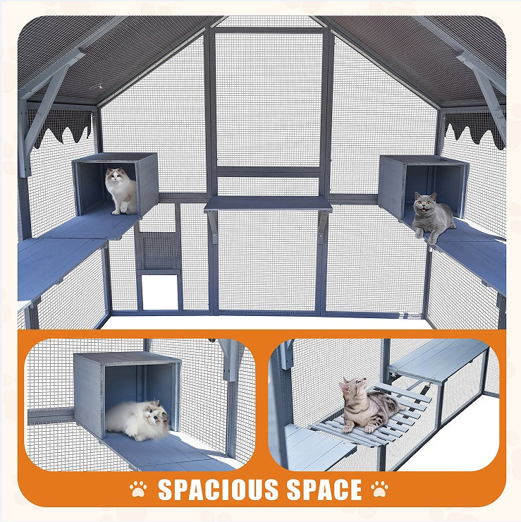 Outdoor Cat House W/ Upgraded Waterproof Cover