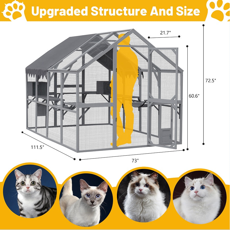 Outdoor Cat House W/ Upgraded Waterproof Cover