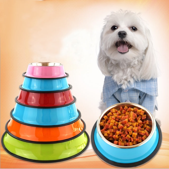 Colored Stainless Steel Feeding Bowls W/ Multiple Sizes and Colors