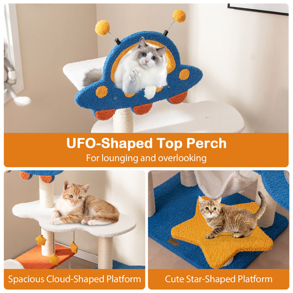 Colorful Spaced Themed Cat Tower