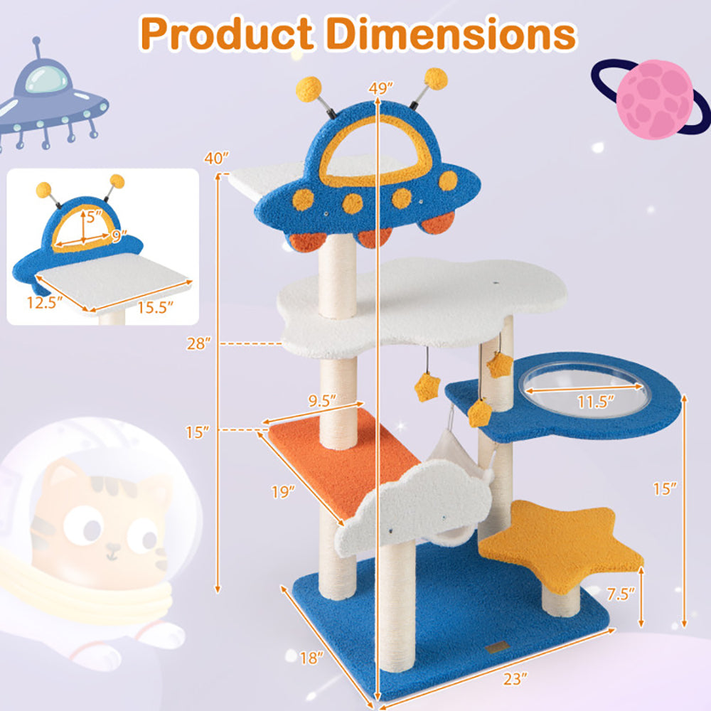 Colorful Spaced Themed Cat Tower